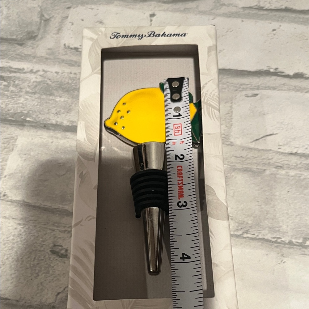 Tommy Bahama Yellow and Green Lemon wine Bottle Stopper new - Picture 5 of 6